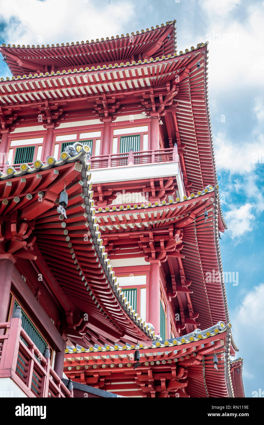 Ornate Asian Temple roof Stock Photo