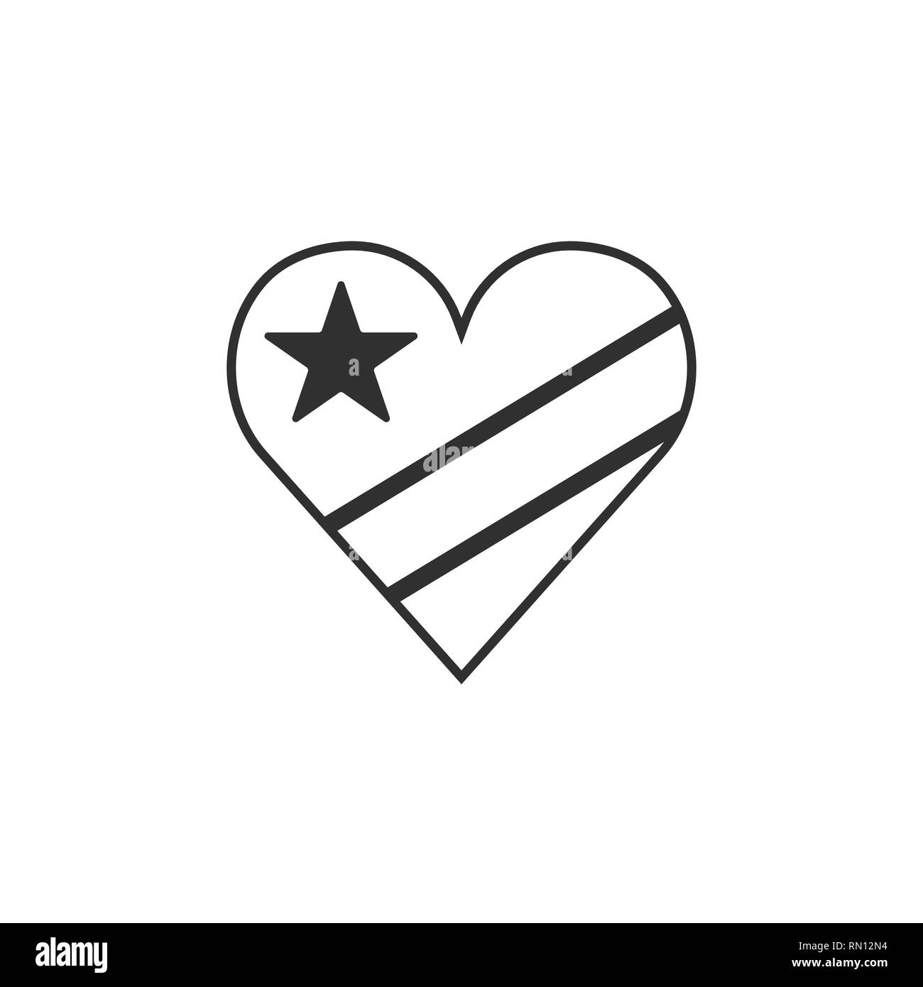 Democratic Republic of the Congo flag icon in a heart shape in black ...