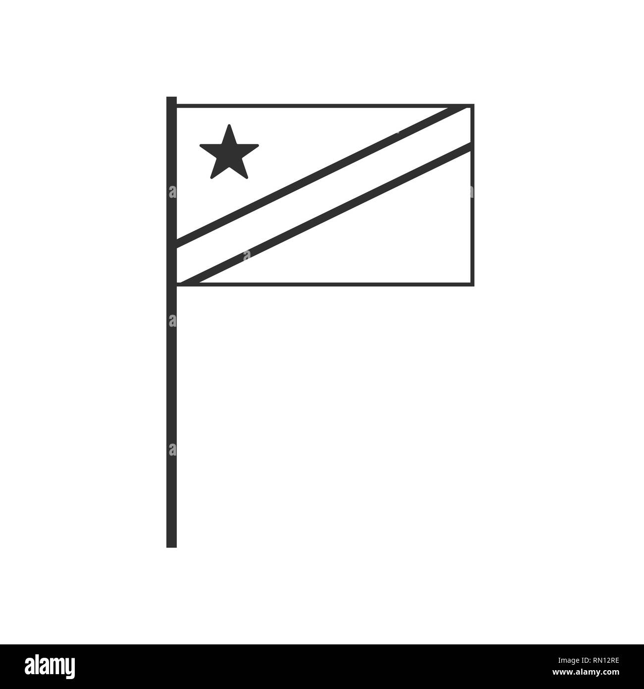 Democratic Republic of the Congo flag icon in black outline flat design ...