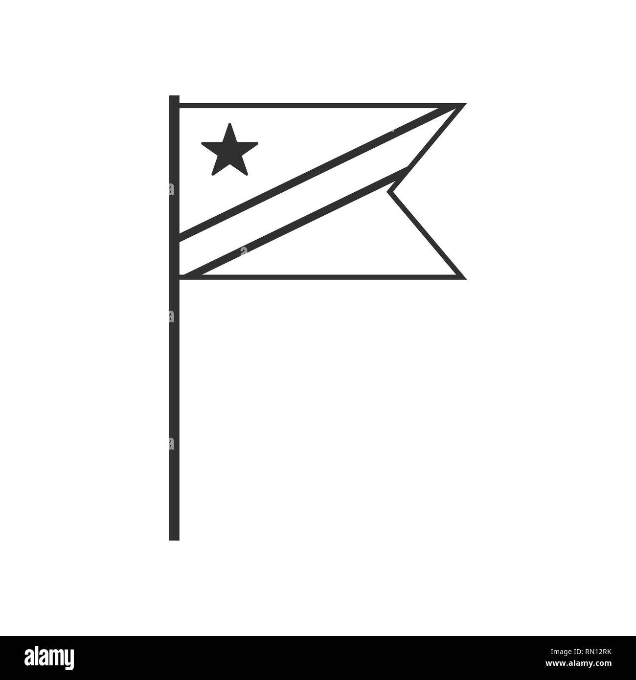 Democratic Republic of the Congo flag icon in black outline flat design ...