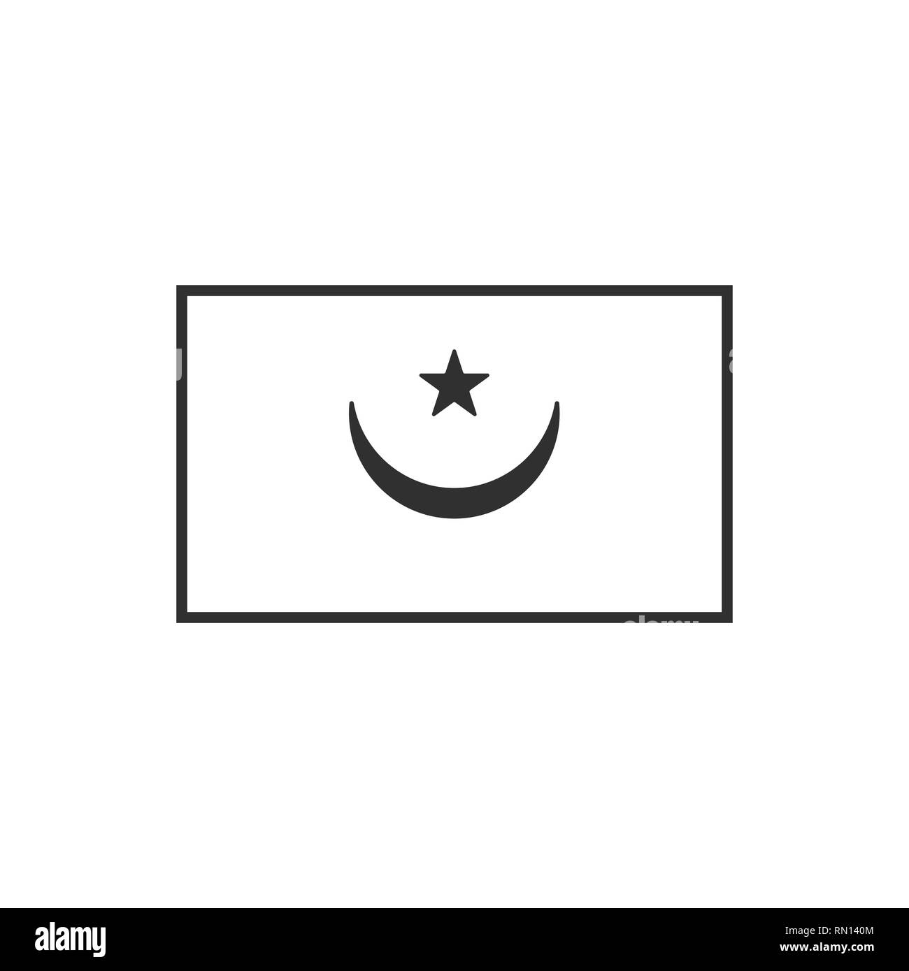 Mauritania flag icon in black outline flat design. Independence day or National day holiday concept. Stock Vector
