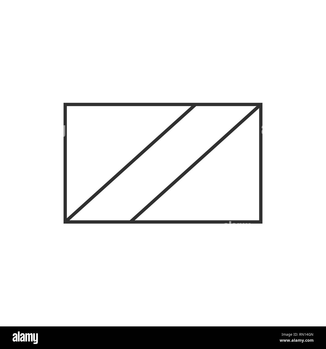 Republic of the Congo flag icon in black outline flat design ...