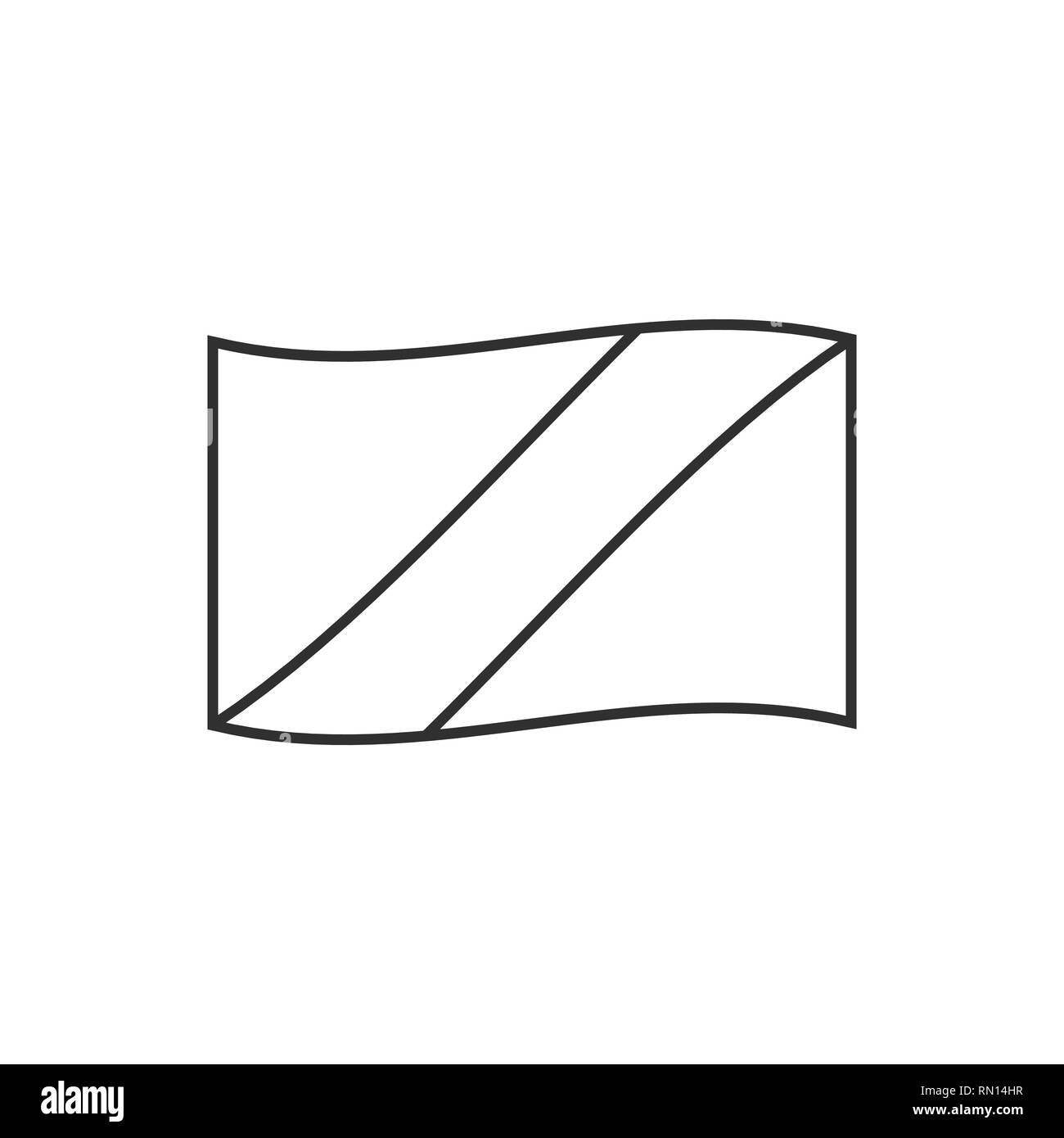 Republic of the Congo flag icon in black outline flat design ...