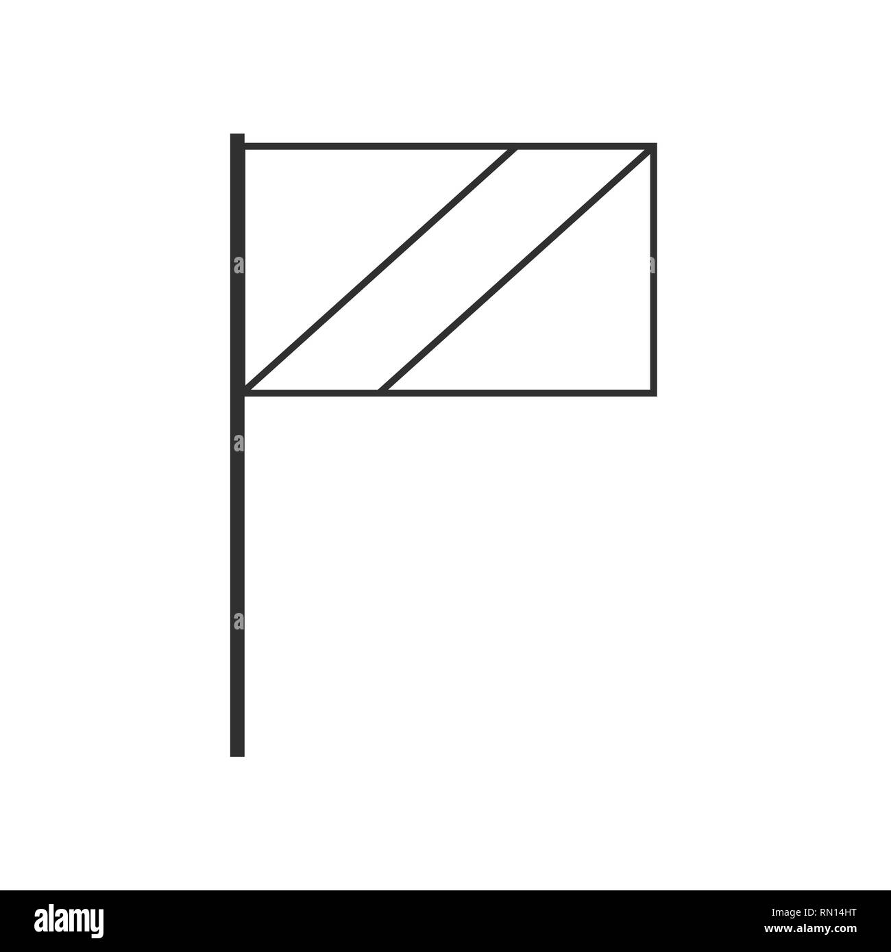 Republic of the Congo flag icon in black outline flat design ...