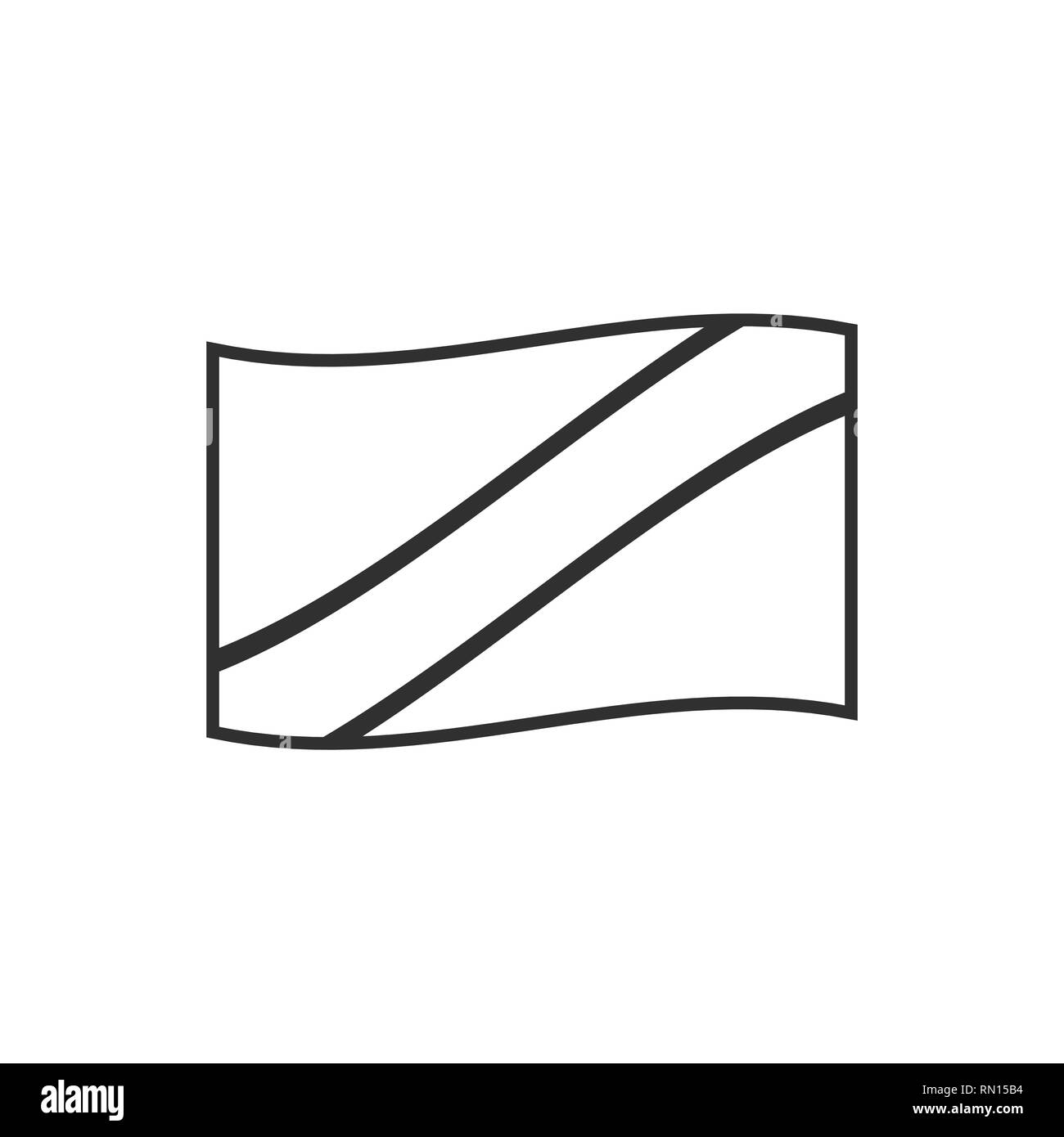 Tanzania flag icon in black outline flat design. Independence day or