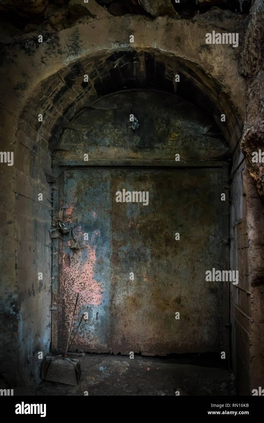 Locked cellar gate Stock Photo Alamy