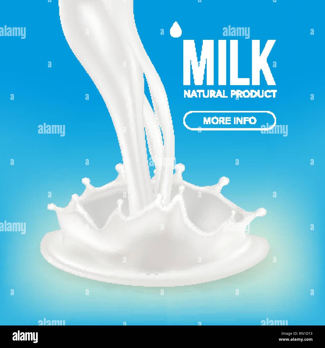Milk Splash Vector. Cream Liquid. Isolated Background. White Drop