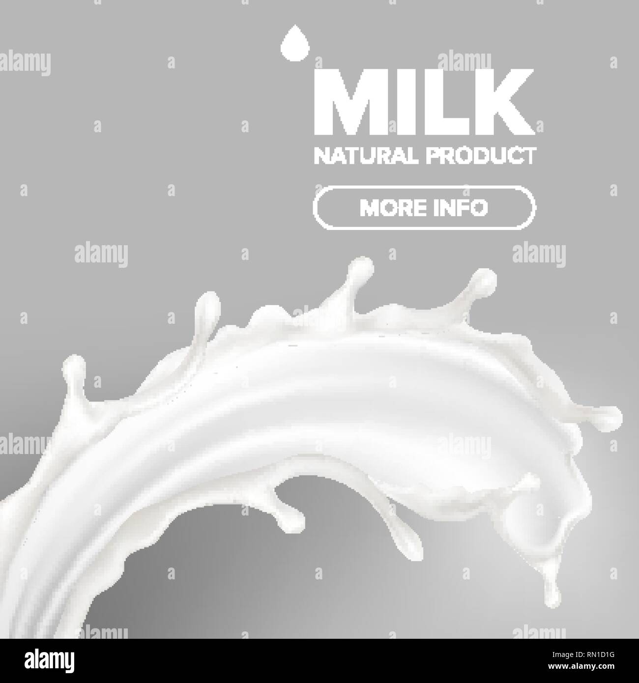 Milk Splash Vector. Dairy Food. Calcium Drink. Milky Product. Cream