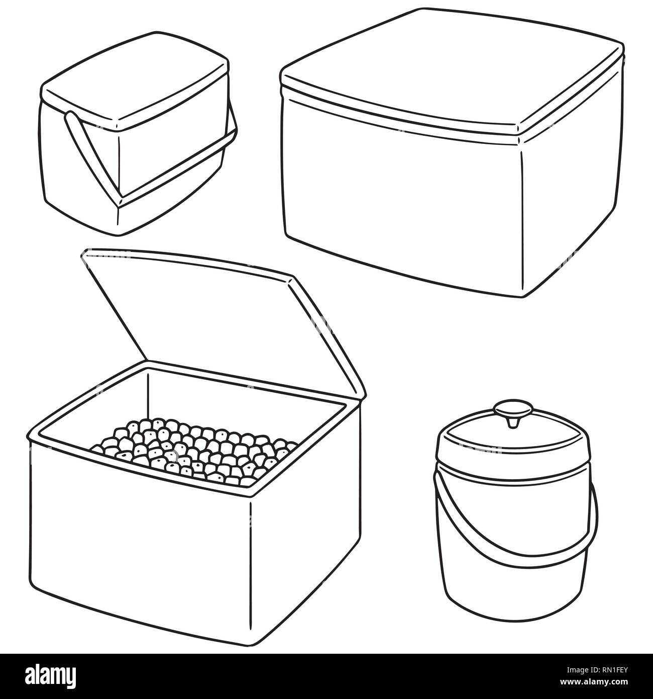 vector set of ice box and ice bucket Stock Vector Image & Art Alamy