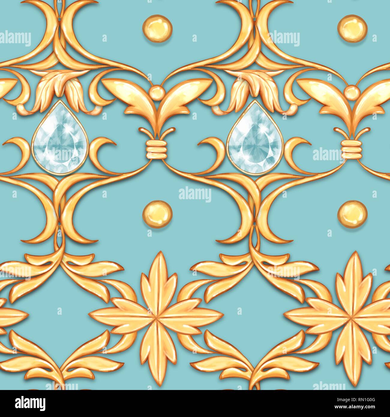 Seamless baroque pattern 7 Stock Photo Alamy