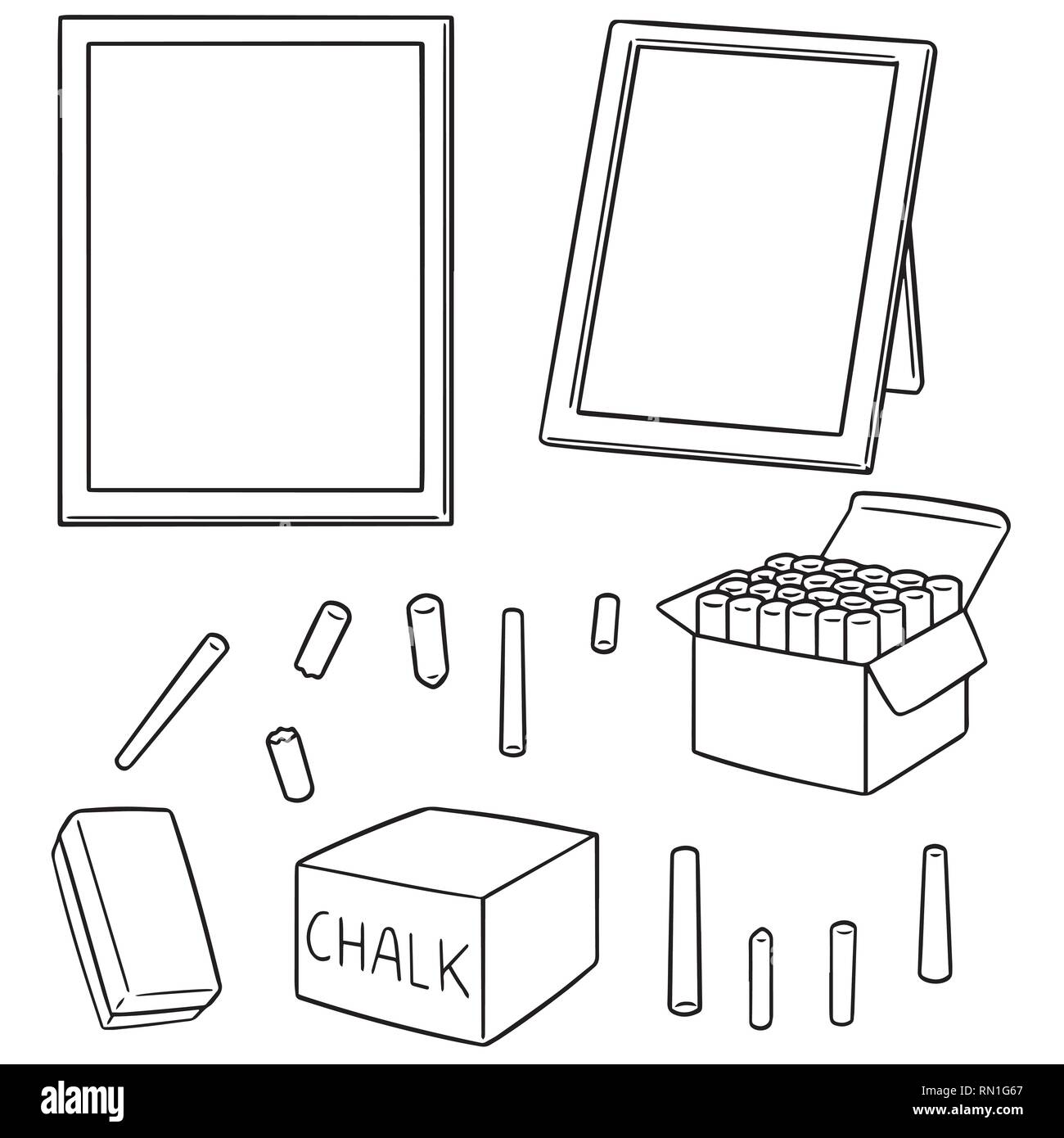 vector set of blackboard and chalk Stock Vector Image & Art - Alamy