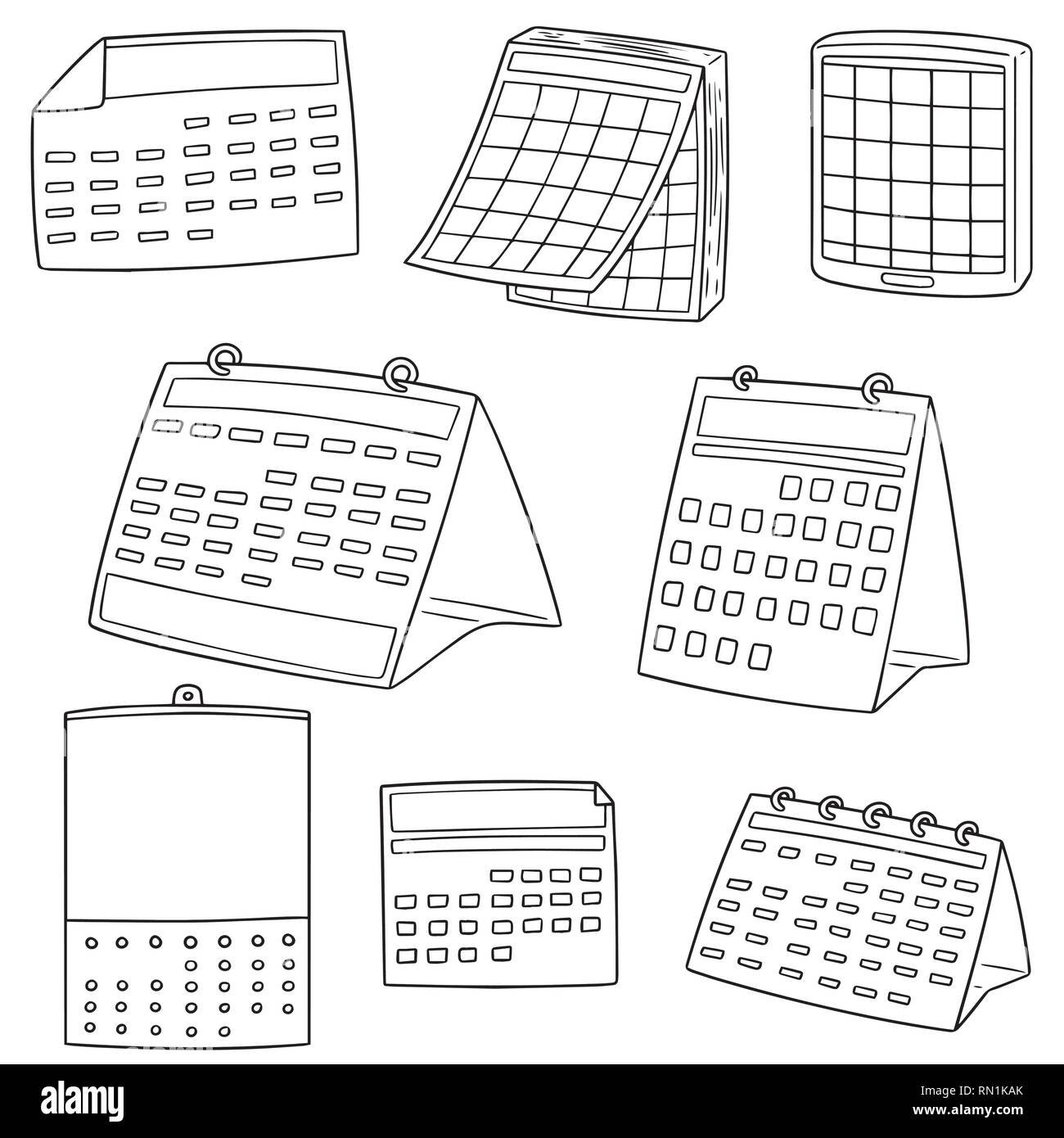 vector set of calendar Stock Vector Image & Art Alamy