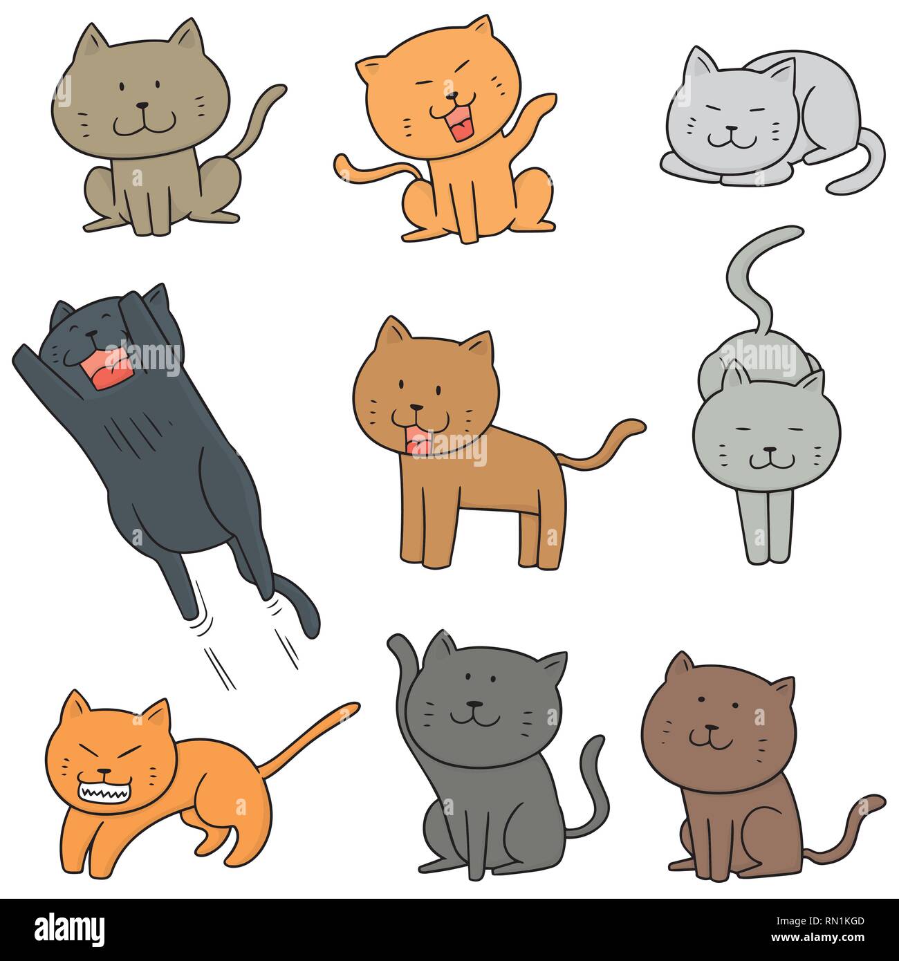 vector set of cats Stock Vector Image & Art - Alamy