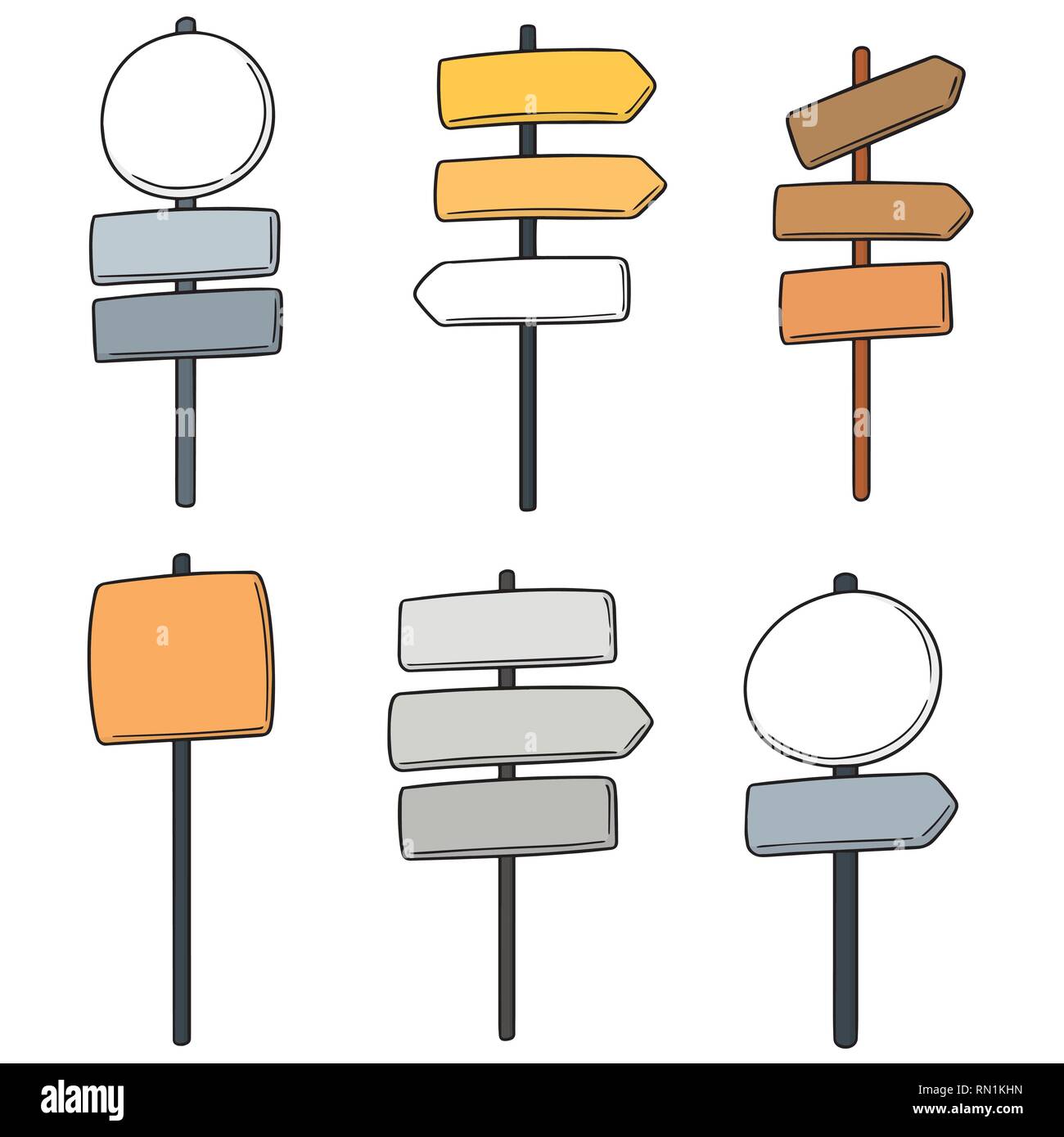 vector set of direction post Stock Vector Image & Art - Alamy