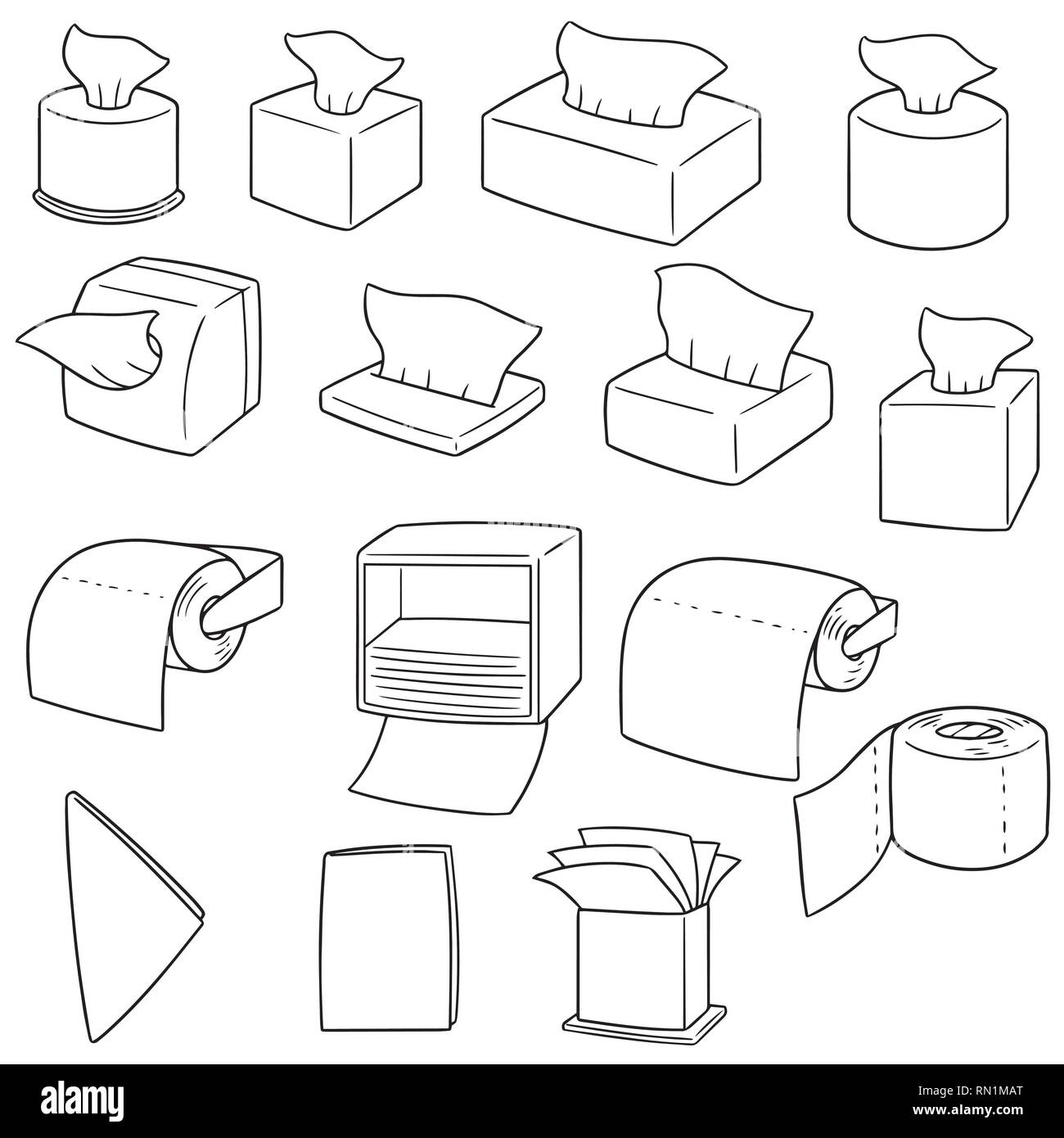 vector set of tissue paper Stock Vector