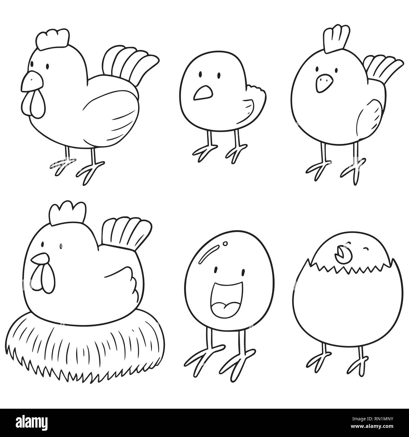 vector set of chicken and egg Stock Vector Image &amp; Art - Alamy