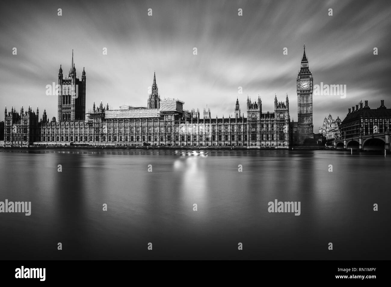 Houses of Parliament, London. Long Exposure. - Stock Image