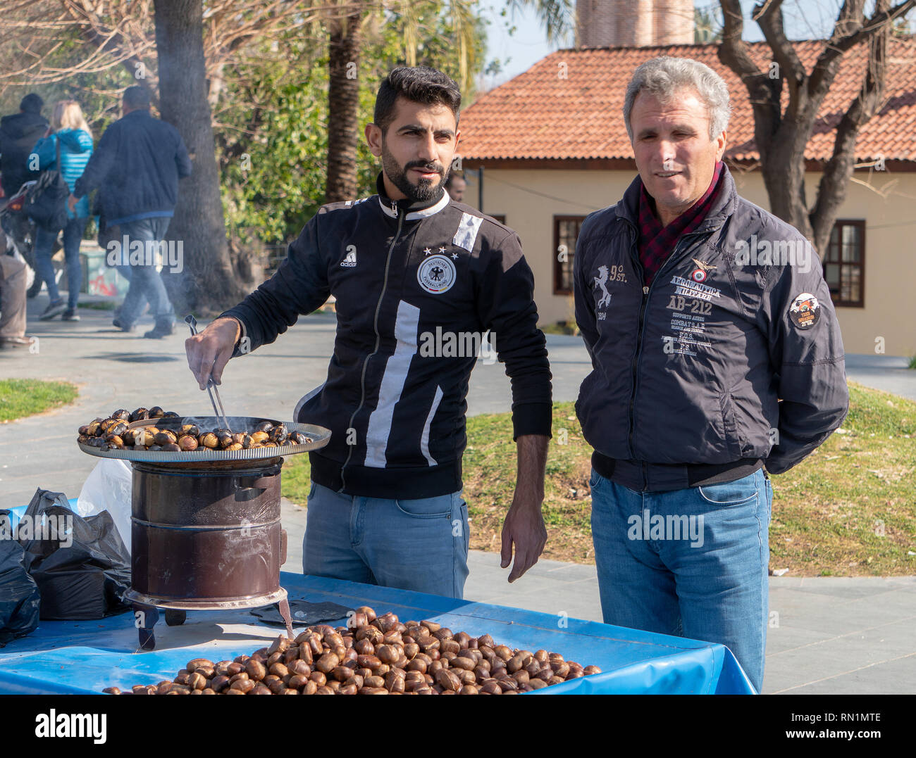 Roast chestnuts Stock Photo