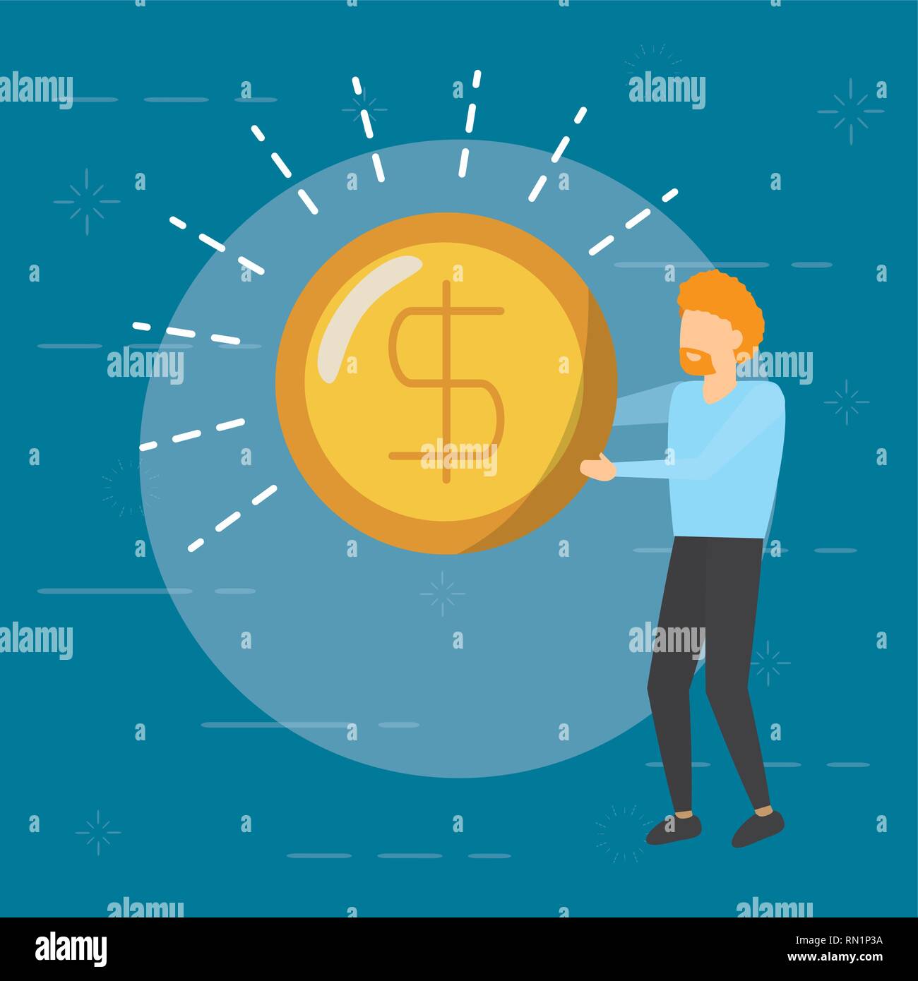 business man holding dollar coin Stock Vector Image & Art - Alamy