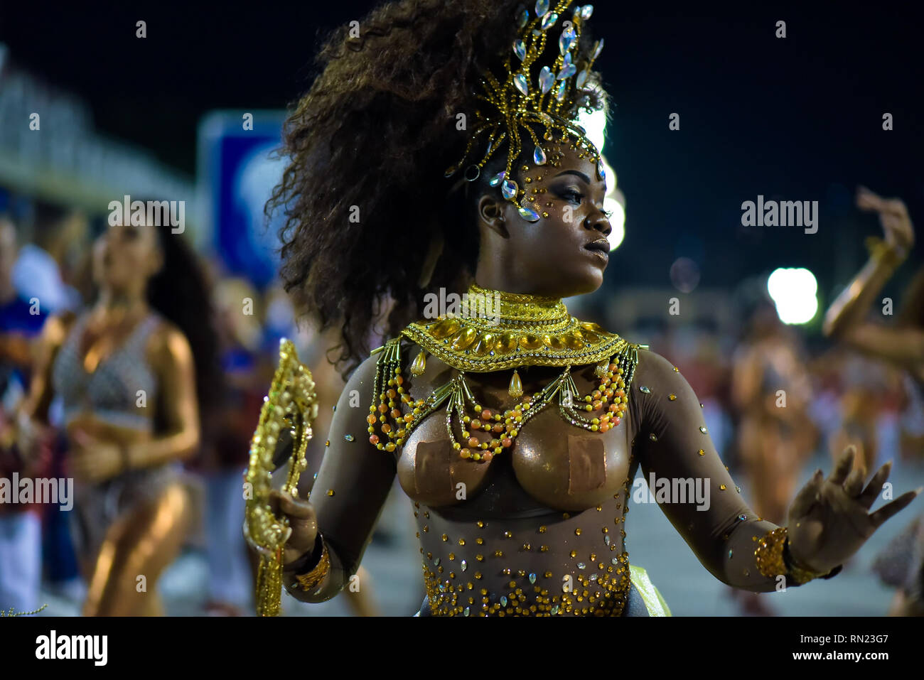 Rio De Janeiro Brazil 16th Feb 2019 Carnival 2019 Technical Essay Rj Members Of The School Of Samba Salgueiro Participate In The Technical Essay At The Sambodromo Of Rio De Janeiro