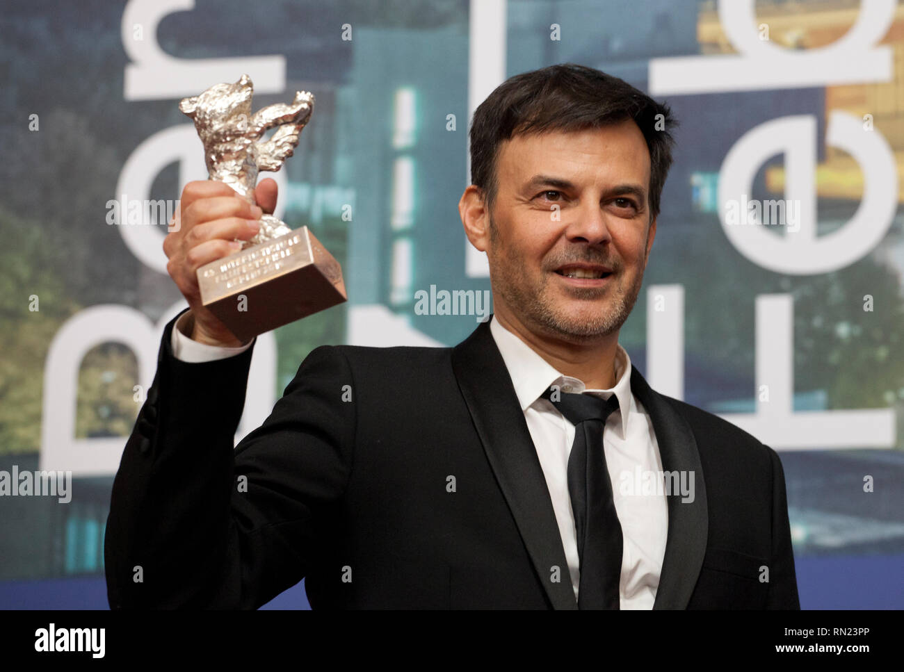 Berlin, Germany. 16th Feb 2019. Director Francois Ozon, winner of the Silver Bear Grand Jury Prize for the film By the Grace of God at the award winners press conference at the 69th Berlinale International Film Festival, on Saturday 16th February 2019, Hotel Grand Hyatt, Berlin, Germany. Credit: Doreen Kennedy/Alamy Live News Stock Photo