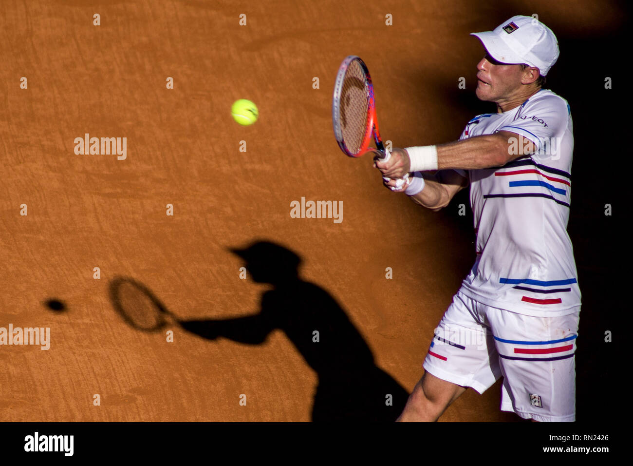 Buenos Aires, Federal Capital, Argentina. 16th Feb, 2019. Diego Schwartzman defeated Dominic Thiem and is in the final. After losing the priemer set 2 games to 6 Diego undertook the comeback, winning the second set 6-4. The third set could have been for any of the two players who fought until the end taking the match to tie break where ''El Peque'' (The Little) with the fans on their side ended up beating the Austrian 7 (7) -6 (5). Credit: ZUMA Press, Inc./Alamy Live News Stock Photo