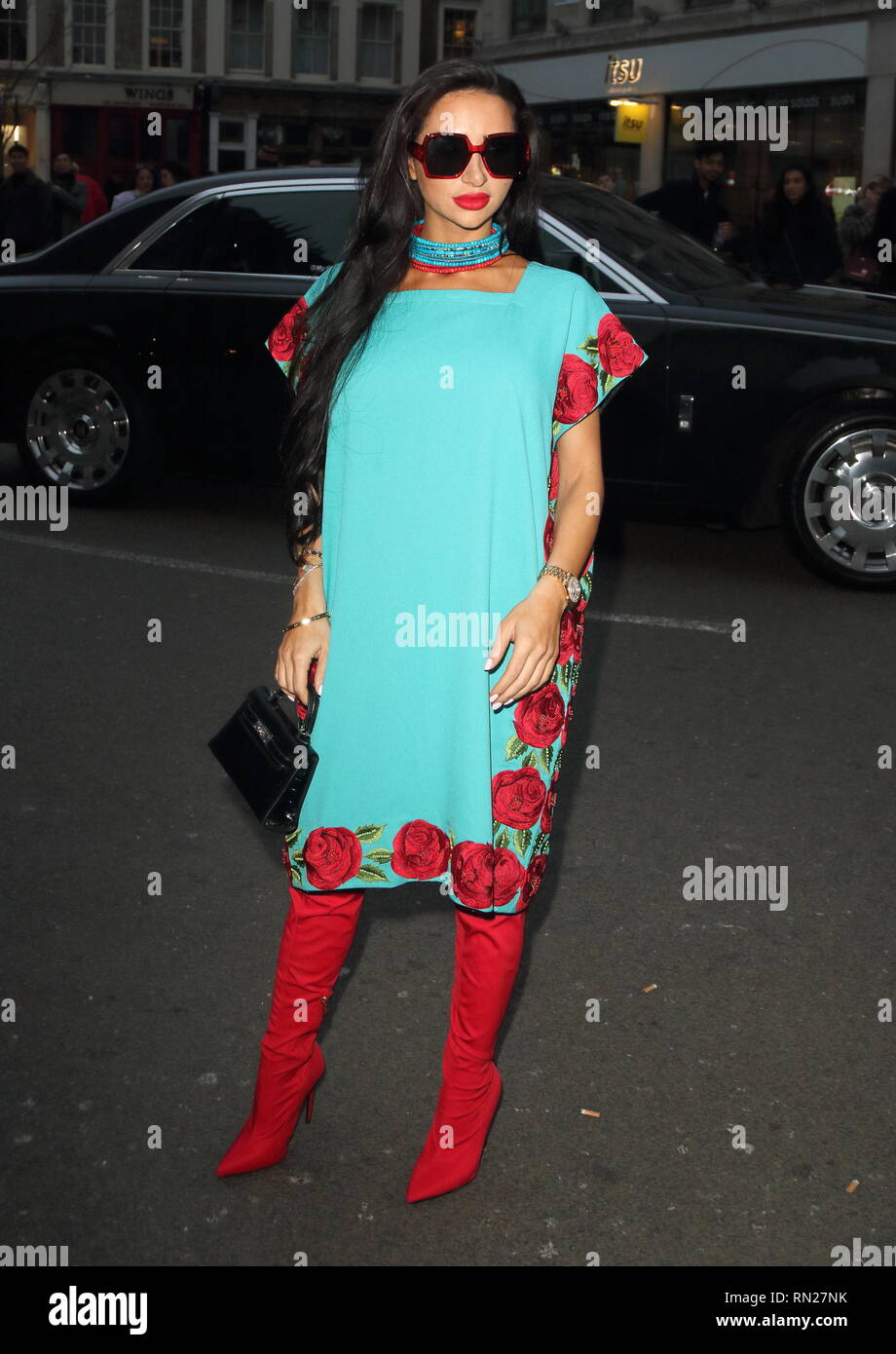 London, UK. 16th Feb 2019. Natasha Grano seen at London Fashion Week at