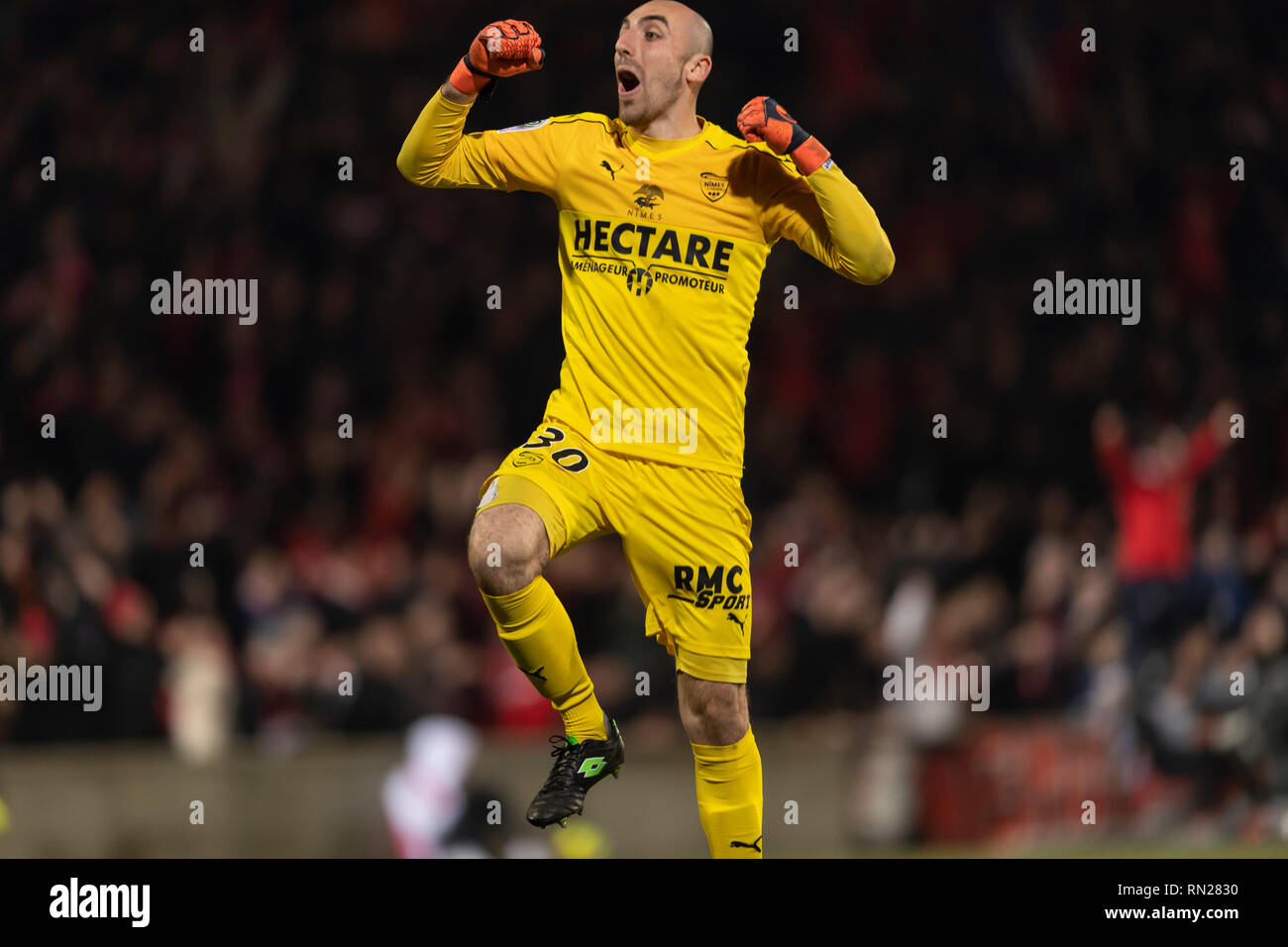 Paul Bernardoni Nimes Olympique During The France Ligue 1 Match Between Nimes 2 0 Dijon At