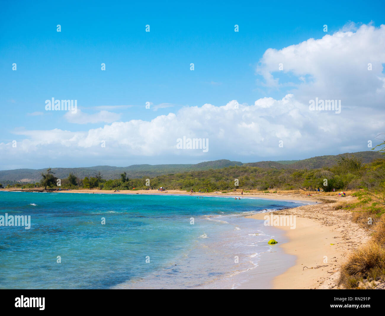 A beautiful day at the beach of Guanica Reserve in Puerto Rico Stock 