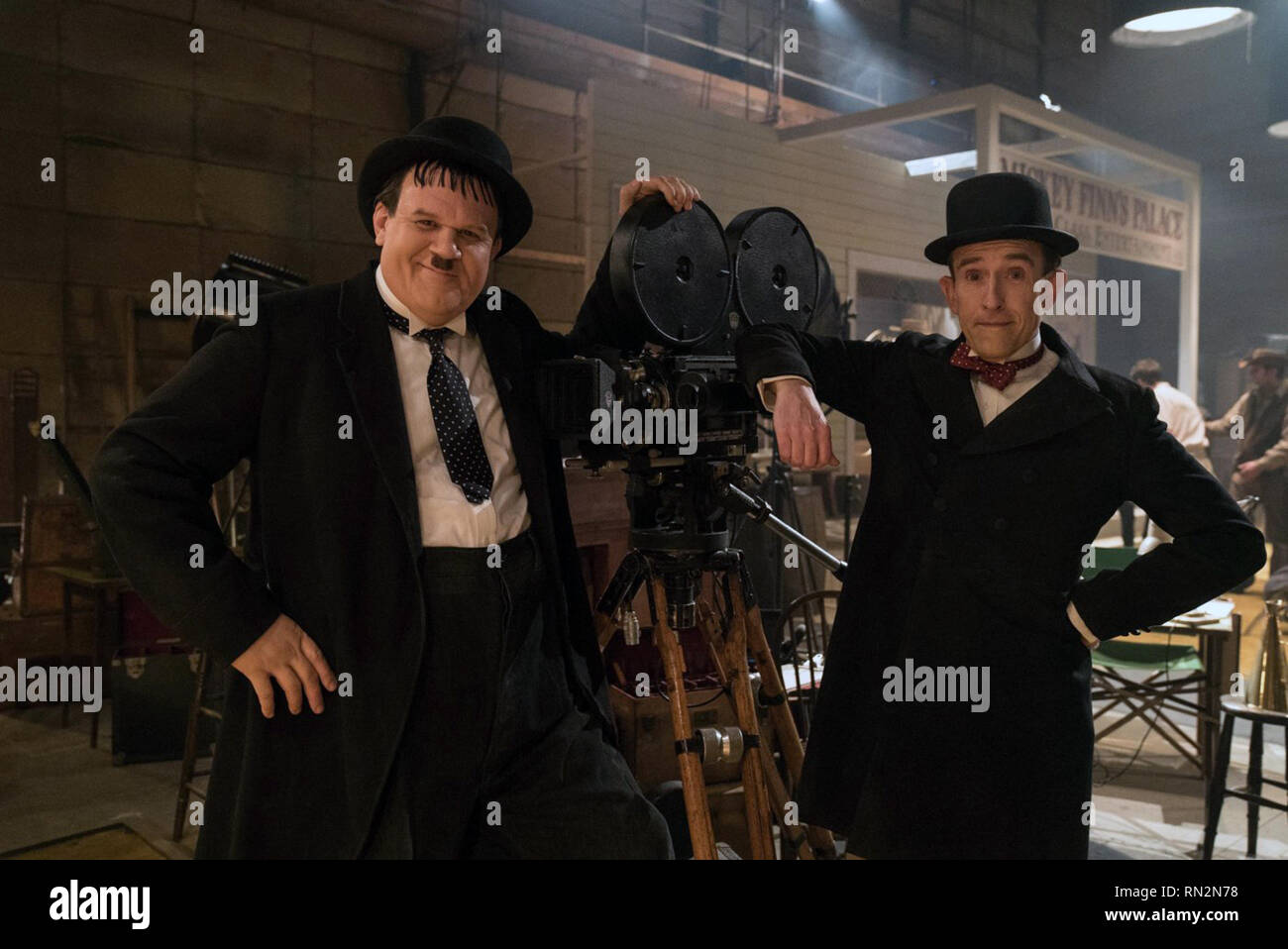 Stan & Ollie is a 2018 biographical comedy-drama film directed by Jon S. Baird and written by Jeff Pope. Based on the later years of the lives of the comedy double act Laurel and Hardy, the film stars Steve Coogan and John C. Reilly as Stan Laurel and Oliver Hardy.    This photograph is supplied for editorial use only and is the copyright of the film company and/or the designated photographer assigned by the film or production company. Stock Photo