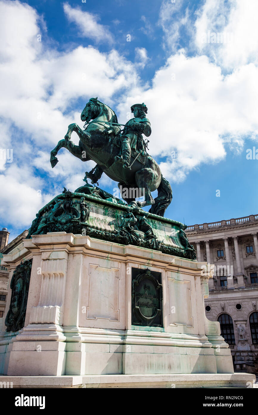 Equestrian statue and monument of Emperor Joseph II, erected by sculptor Franz Anton von Zauner in 1807 Stock Photo