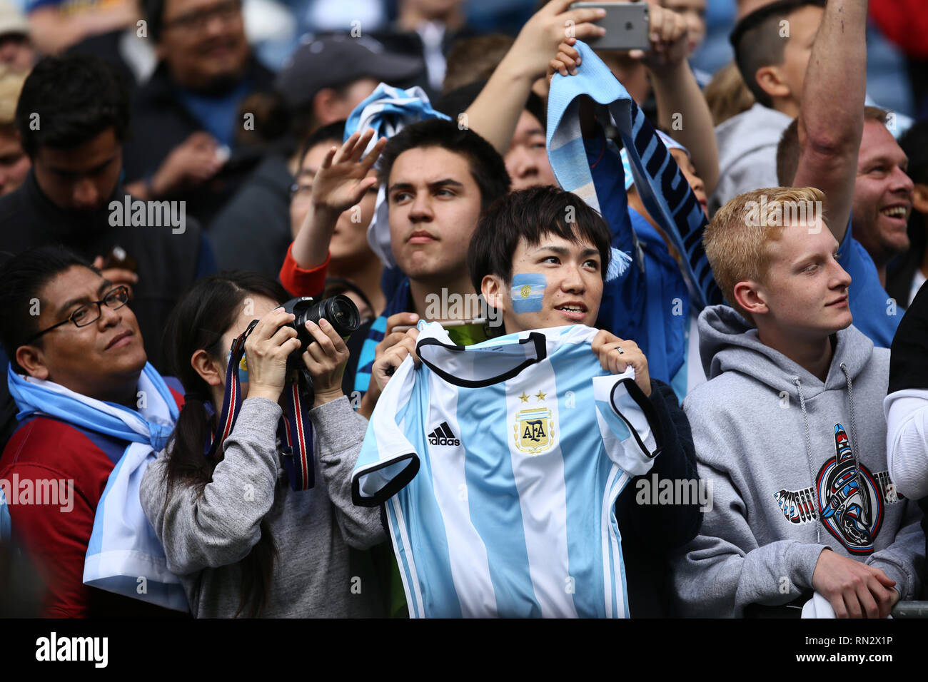 Argentina Soccer Fans At The Copa America 2016 Played In United States Stock Photo Alamy
