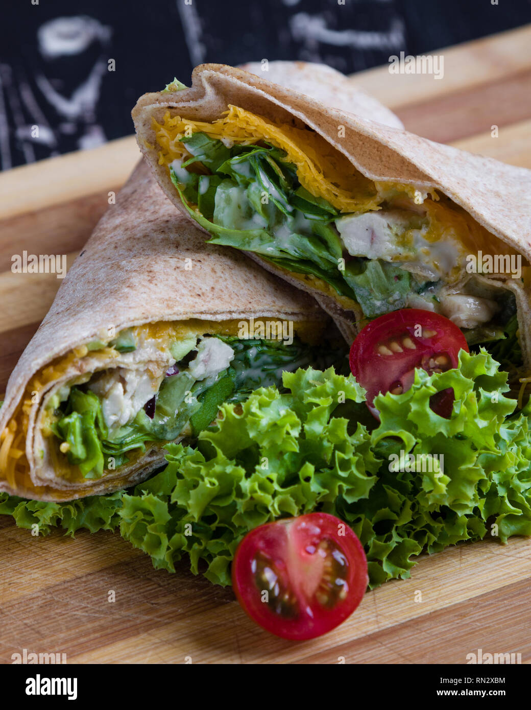 Tasty Point Wraps Sandwich chicken wrap hi-res stock photography and images - Alamy