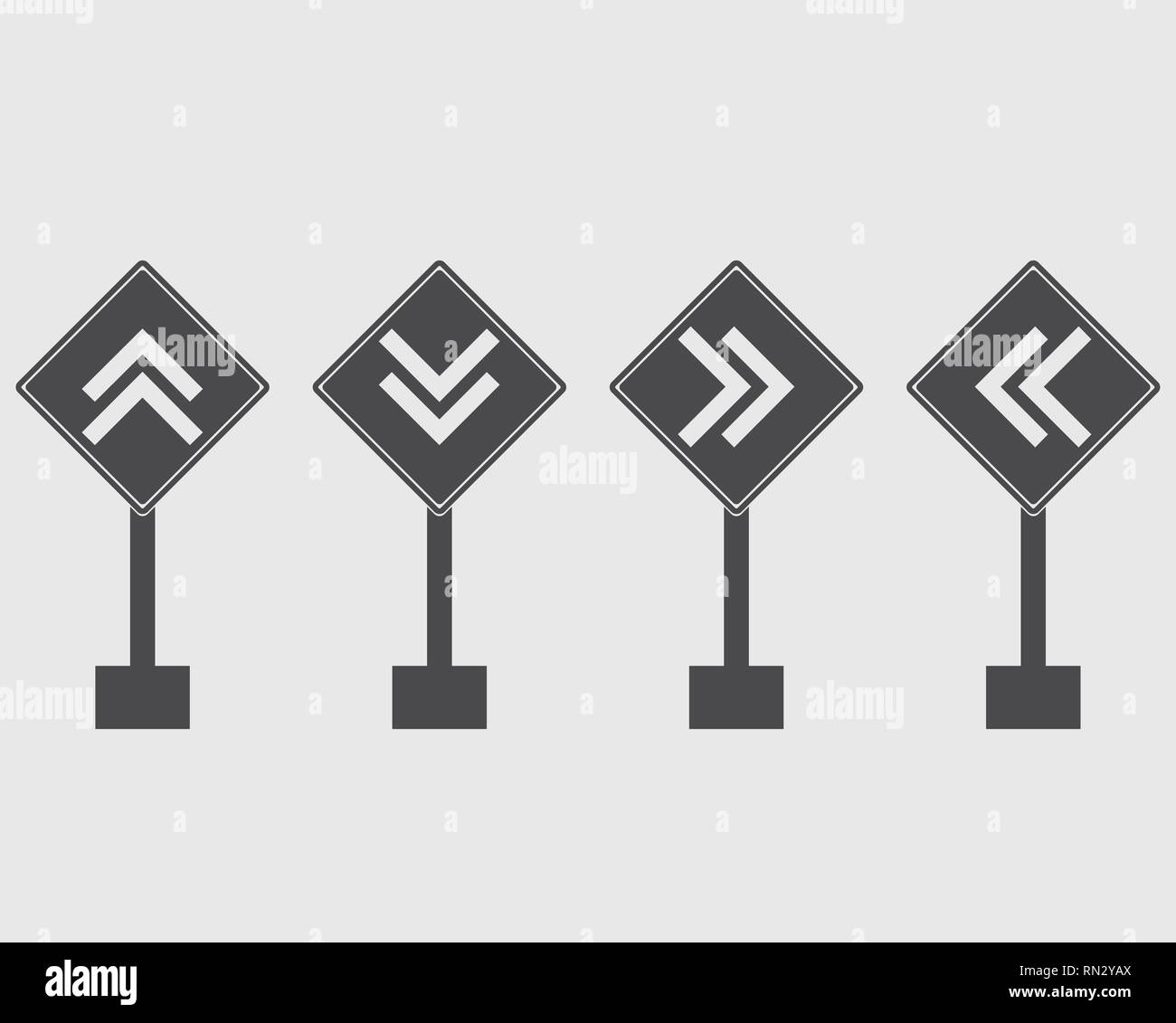Arrow Sign icon of Highway on gray Background. Stock Vector