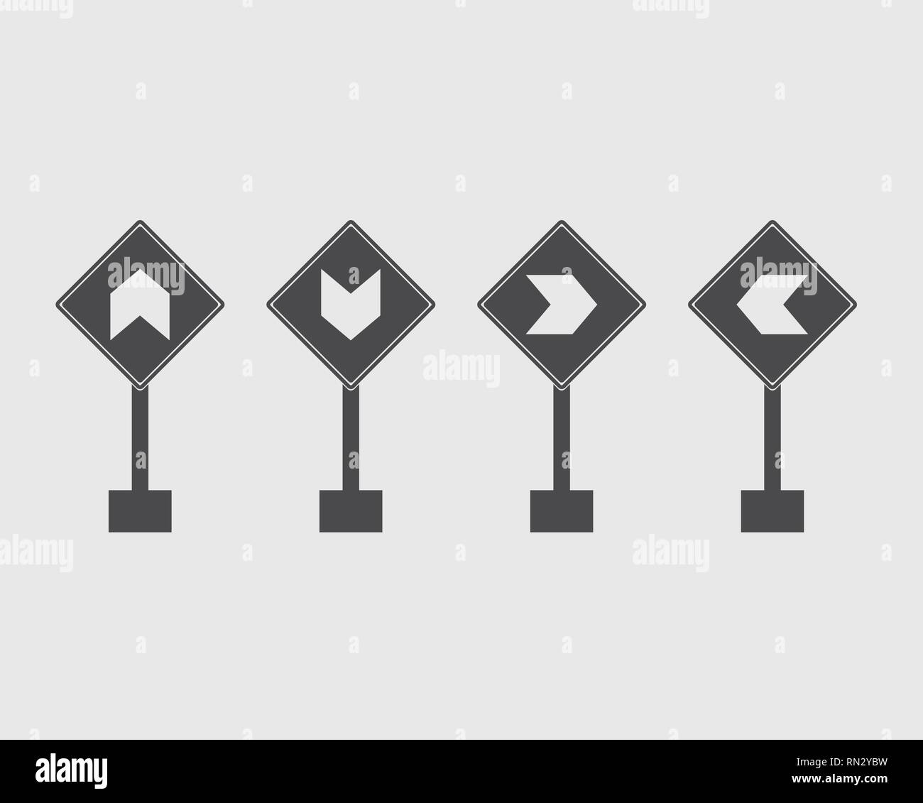 Arrow Sign icon of Highway on gray Background. Stock Vector