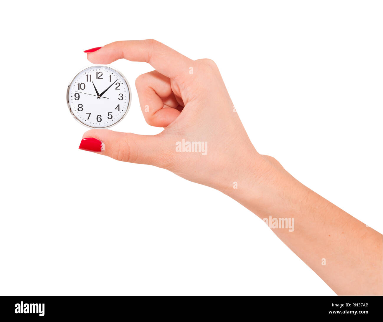 Human Hand Holding Clock Time. Schedule Alarm Clock Time Concept Stock ...