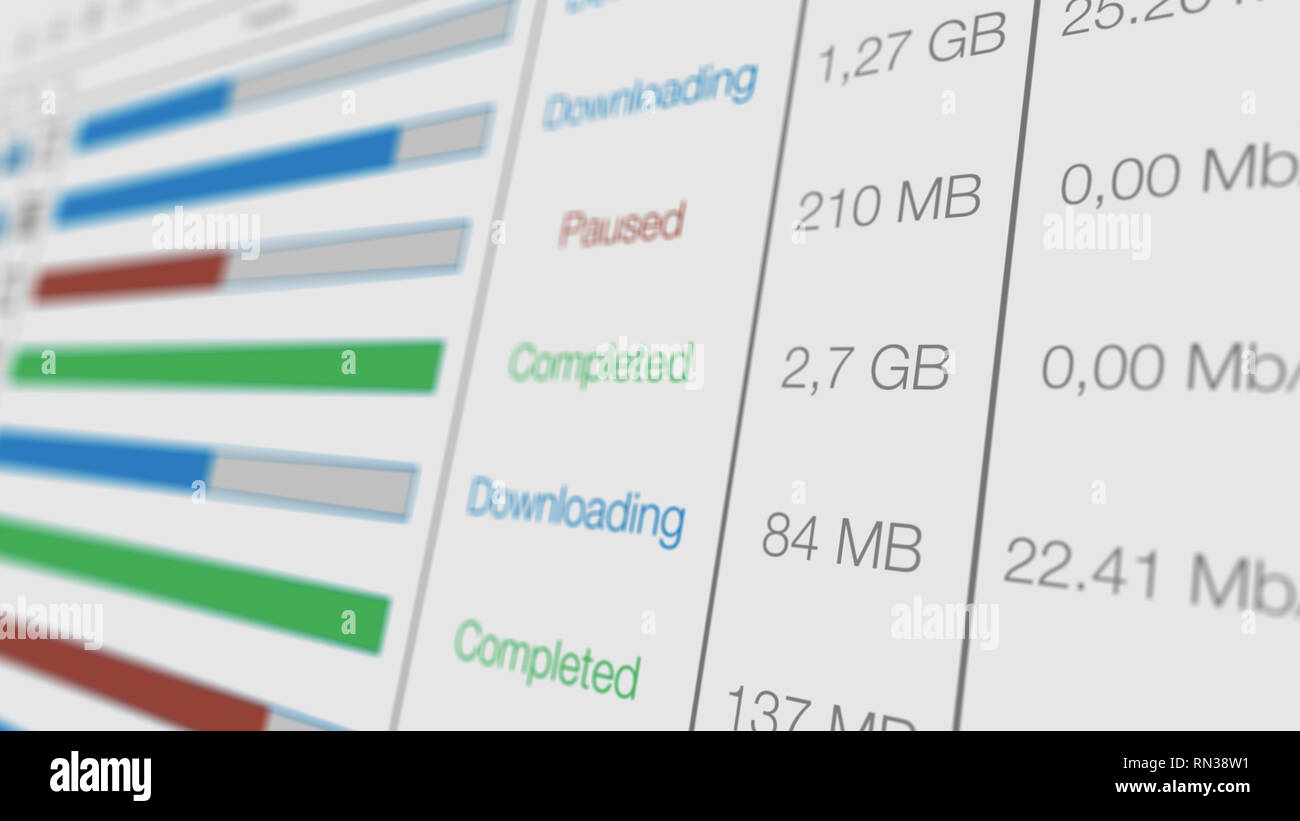 downloading and uploading data on the cloud (3d render) Stock Photo