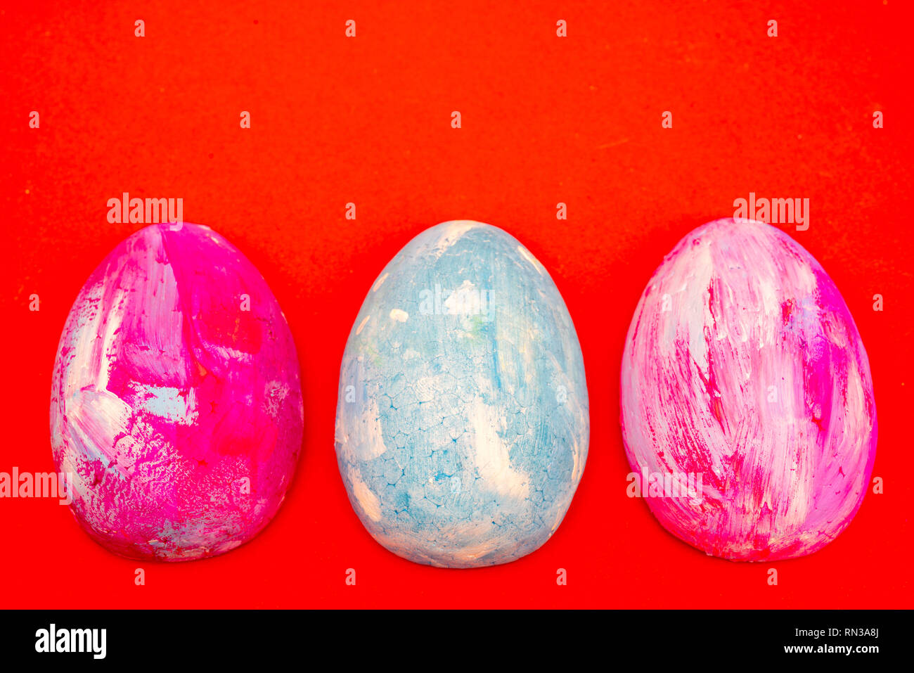 Multi-colored Easter eggs. Stock Photo