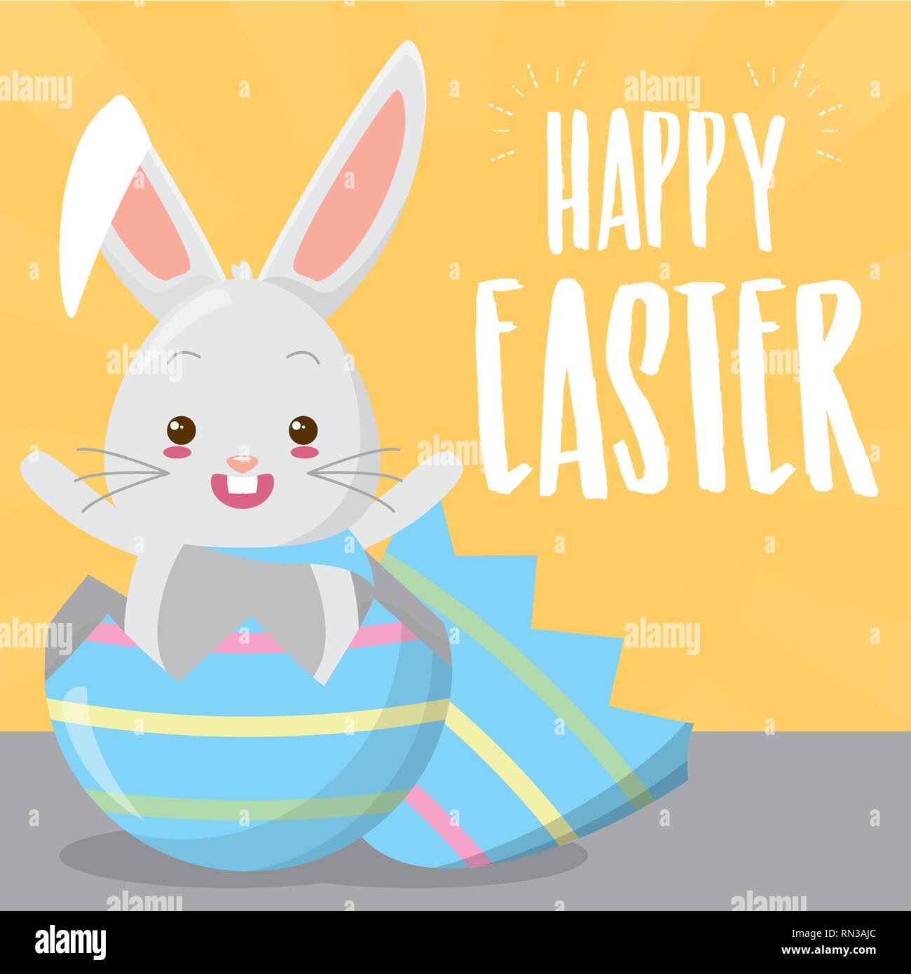 cute rabbit coming out easter egg Stock Vector Image & Art - Alamy