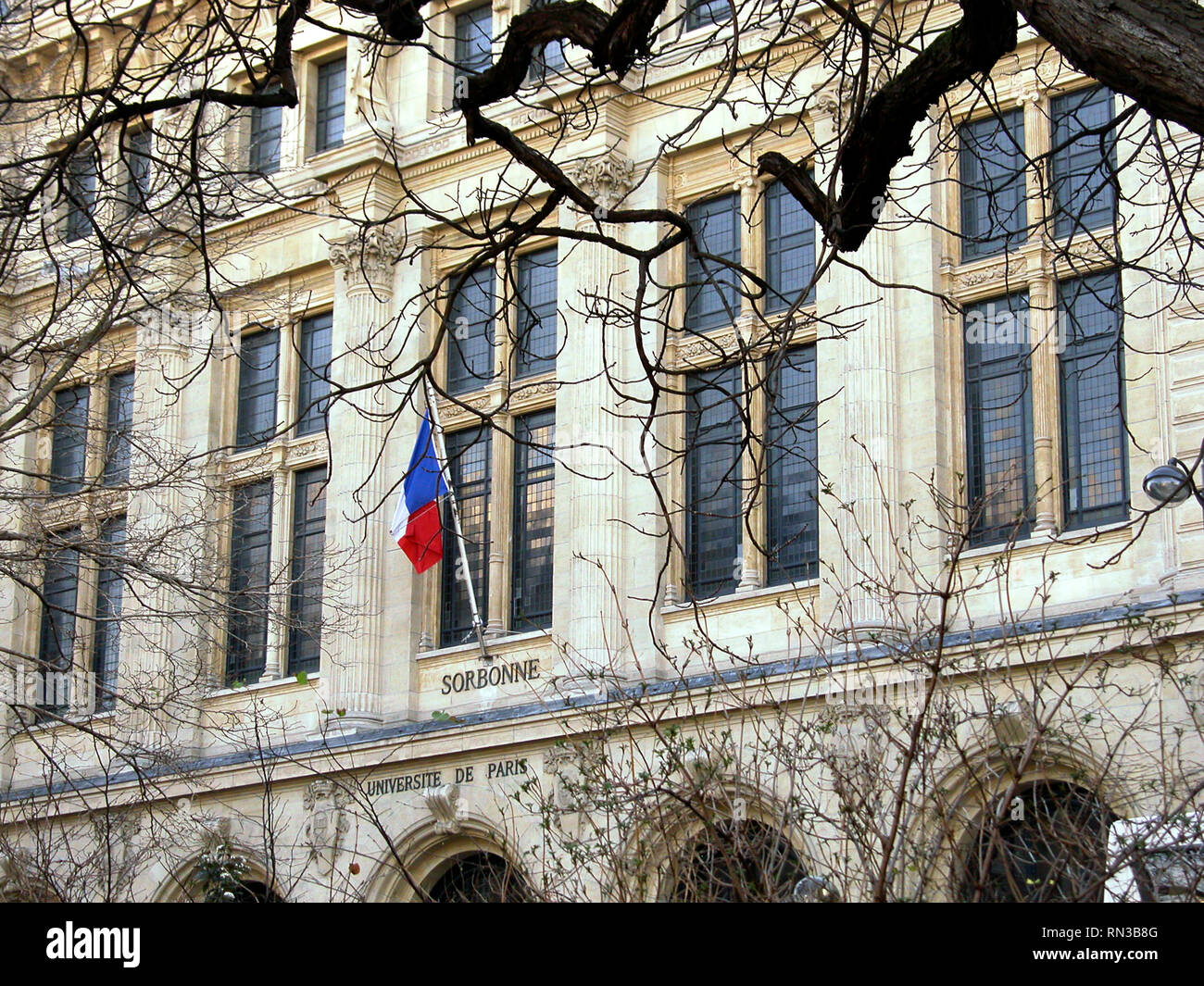 Université de Paris-Sorbonne, Rue des Écoles, 5th arrondissement, Paris, France: frontage detail Stock Photo