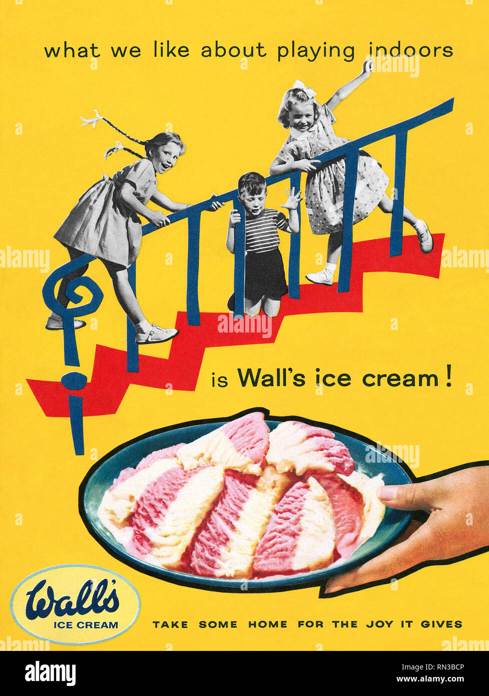 1957 British advertisement for Wall's ice cream Stock Photo Alamy