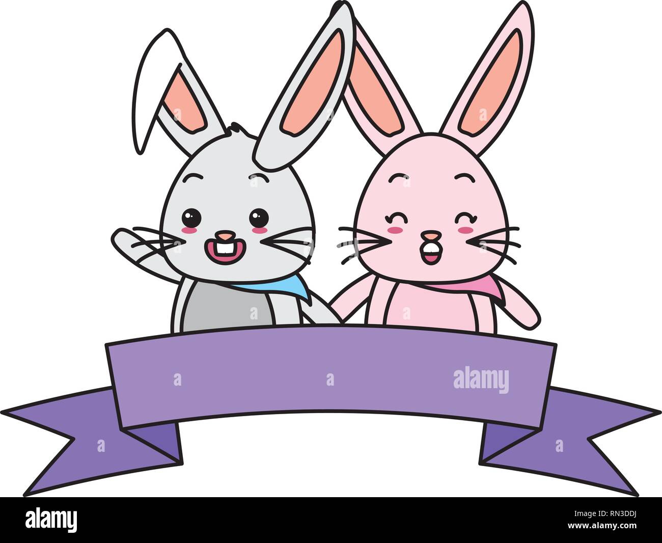 cute couple rabbit Stock Vector Image & Art - Alamy