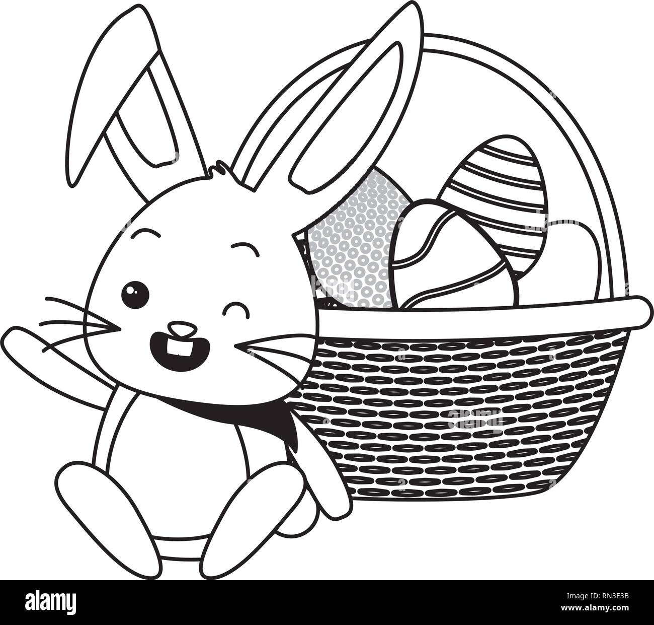 cute rabbit eggs easter Stock Vector Image & Art - Alamy