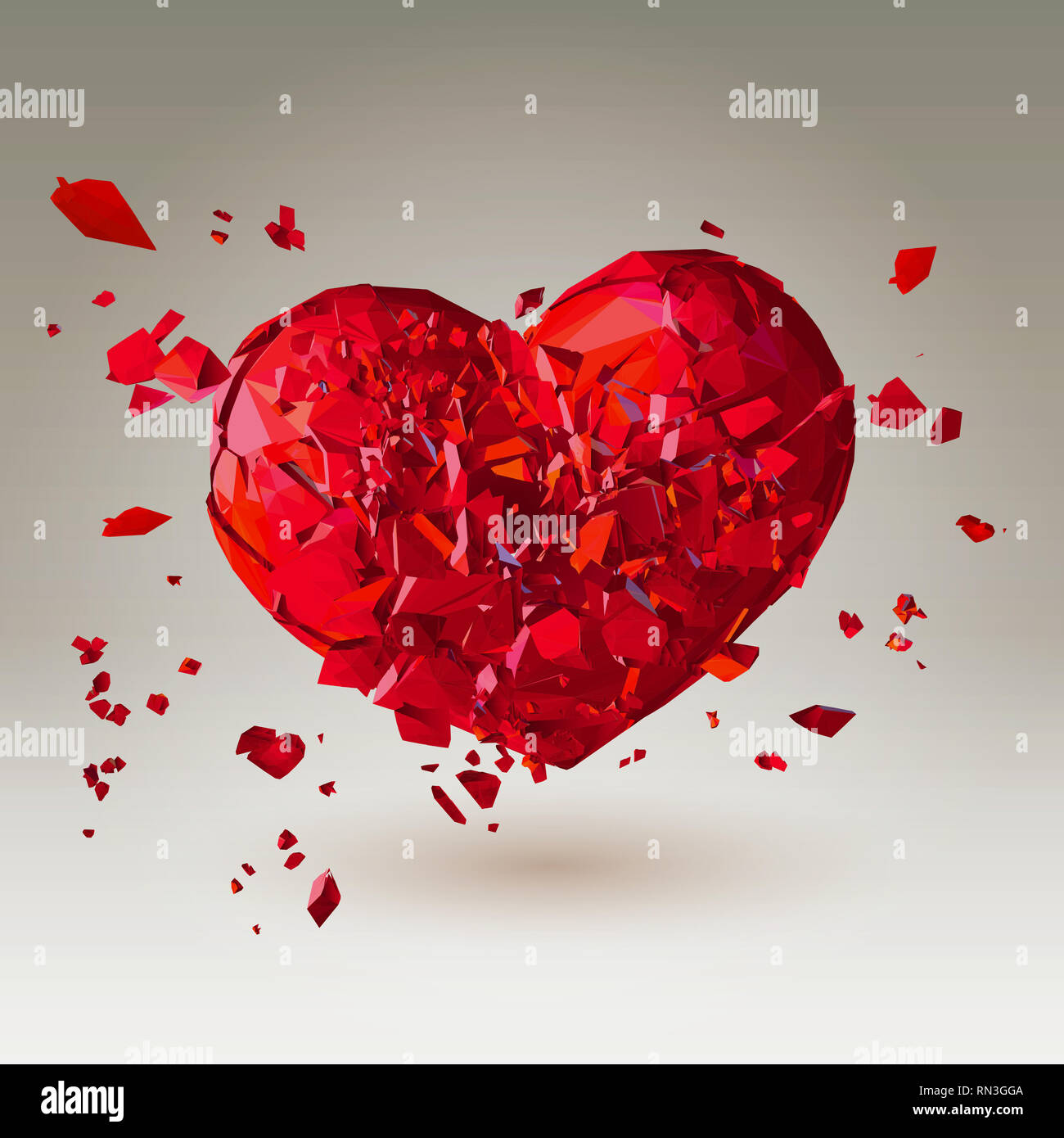 3d broken heart design on hi-res stock photography and images - Alamy