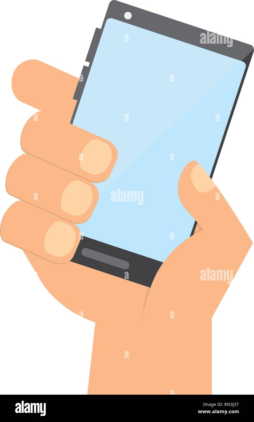 hand holding cellphone Stock Vector Image & Art - Alamy