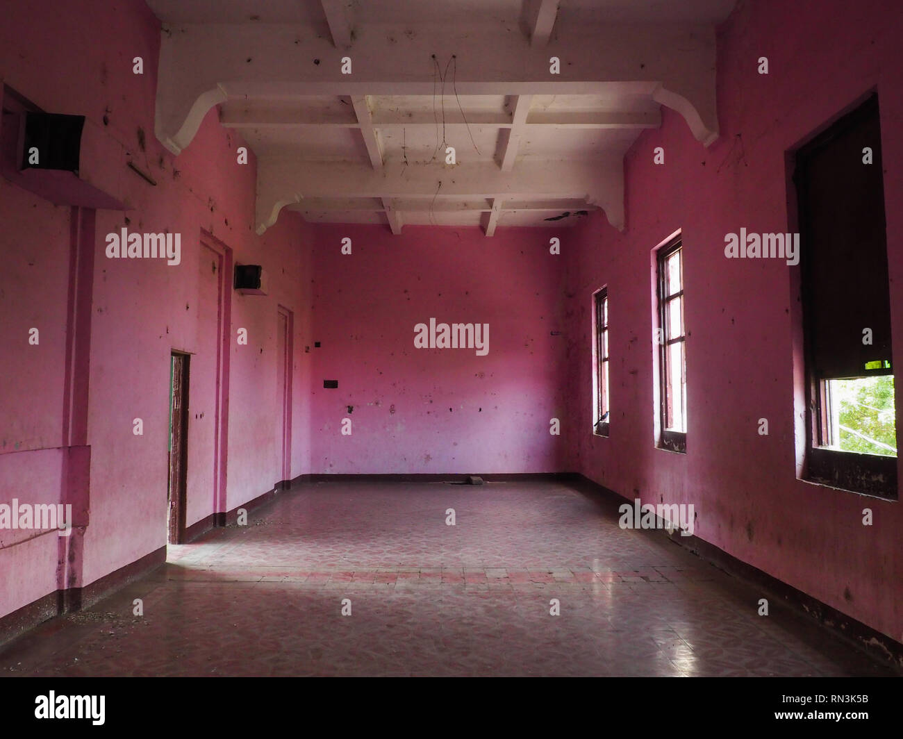 Pink room in the museum of the revolution in Leon, Nicaragua Stock