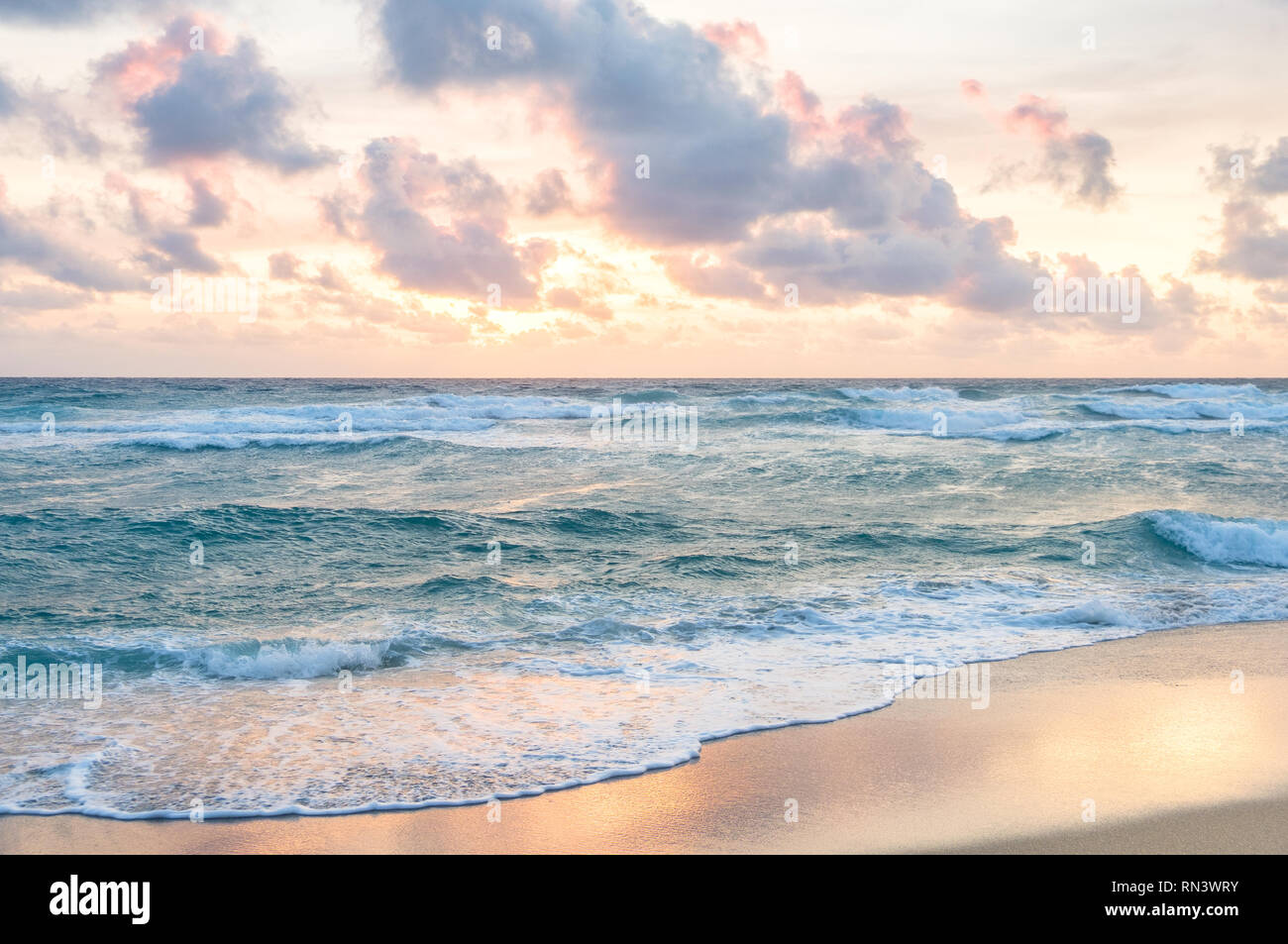 Waves on beach in Boca Raton, Florida Stock Photo