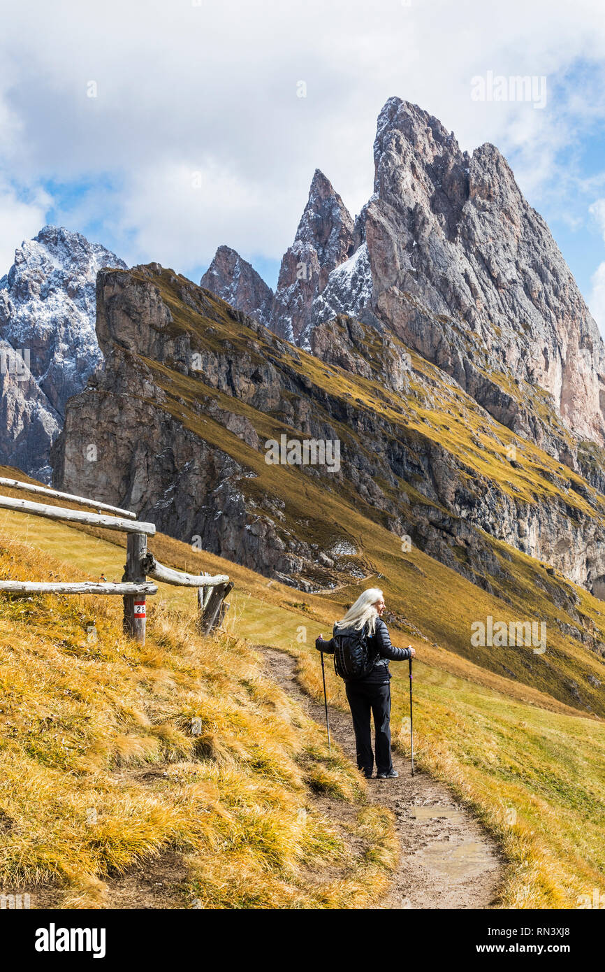 Hiking in the dolomites hi-res stock photography and images - Alamy