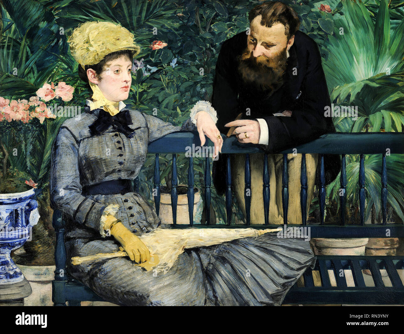 Edouard Manet - in the Conservatory Stock Photo - Alamy