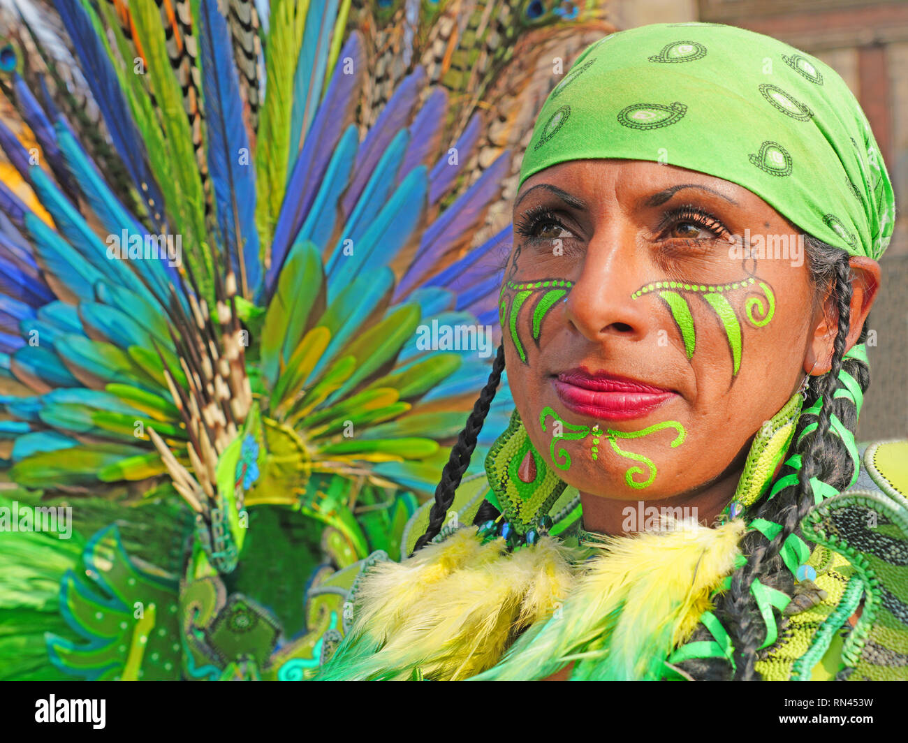 Aztec woman folk healer giving spiritual